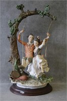 G. Armani Capodimonte Lovers on a Swing Figurine
