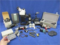 bausch & lomb microscope with many accessories