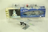 LOT OF 6 PLANES, JETS, HELICOPTERS, AND HELMETS