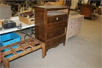 WOOD TABLE DRESSER AND FOUR DRAWER CHEST