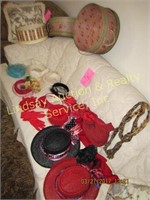 Large group of women's hats, hat boxes, & other