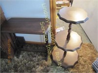 2 Wooden Decorative Tables: 1 Is 24"x12"x24", 1