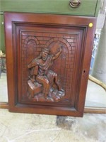 ANTIQUE CARVED WALL PLAQUE 26"T X 21"W