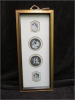 FRAMED LIMOGES CAMEOS MADE IN FRANCE 21"T X 9"W