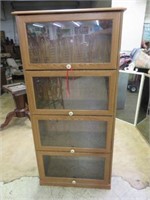 FOUR STACKING LAWYER STYLE BARRISTER BOOKCASE