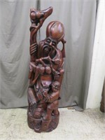 CARVED WOOD BUDDHA 48"T