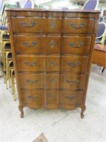 FRENCH PROVINCIAL FIVE DRAWER CHEST 49"T X 34"W X