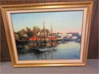 FRAMED GICLEE-HARBOR NIGHTS-JACK TERRY WITH COA