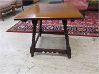 ANTIQUE WALNUT OCCASIONAL TABLE 21"T X 23"W X 22"