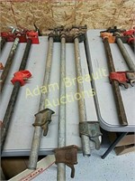 Three 30 inch pipe wood clamps