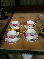 4 Shades bone china tea cup saucer sets