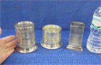 3 vintage plated pencil holders -england