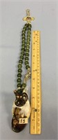 Jade bead necklace with beautiful crucifix and a b