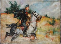 W. Kossak Rochack on Horseback Oil on Canvas