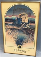 Framed Alaska Railroad 1st anniversary poster