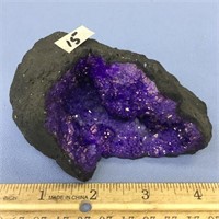 Beautiful purple quartz specimen geode 4.5"
