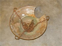 Antique Earthy Hanging Bowl Copper Patina