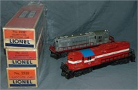 Lot of 2 Lionel Geep Diesels & Pass Cars