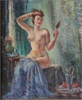 Raphael Pricert Demi-Nude No. 10 Oil on Canvas