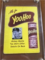 1959 MICKEY MANTLE YOO HOO ADVERTISING CARD