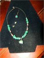Native American Necklace W/Sterling Balls,