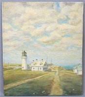 OIL ON CANVAS PAINTING OF HIGHLAND LIGHT, TRURO