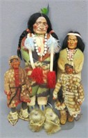 GROUP OF VINTAGE SKOOKUM INDIAN DOLLS