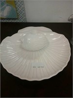White seashell ceramic dish