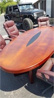 6 foot conference table and 5 beautiful  leather