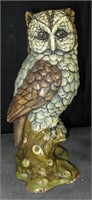 Vintage Chalkware Owl Statue Staffordshire