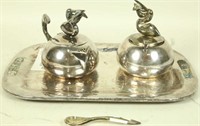 SILVER SUGAR, CREAMER, TRAY SET BY LOS CASTILLO