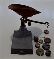 Vintage Counter Scale & Weights