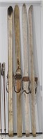 2 pair Antique Wood Cross Country Skis