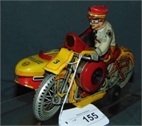 Marx Tin Litho Police Motorcycle with Sidecar