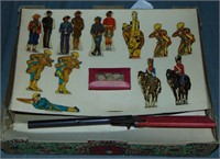 Marx Tinplate Soldier Stand Ups Set with Rifle