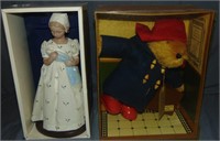 Teddy Bear and Porcelain Figure Lot