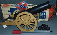 Remco Johnny Reb Large Cannon Toy with Orig Box