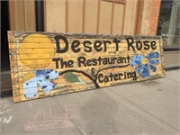 Huge Solid Wood Desert Rose Sign