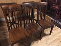 3 Wooden Stool Chairs