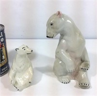 2 porcelaines Lippelselerf Ours Polaire