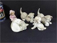5 figurines en porcelaine dont un signé
