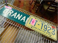 Street Sign & Vntg License Plates