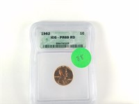 1962 PR69 RD LINCOLN PENNY GRADED RED CENT