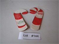 2 Shelton State Bank Candy Cane Coin Holders