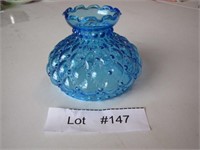 Vintage Blue Fenton Miniature Oil Lamp Shade