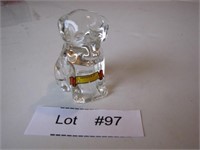 Vintage 3" Glass Dog Candy Container