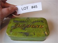 Vintage Diamond Rubber Co. Tin with Buttons