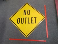 vintage "no outlet" aluminum sign