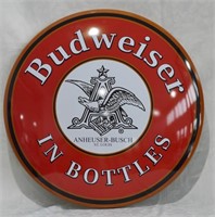 Budweiser Tin Button Sign NEW