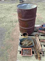 QTY OF NAILS, BOLTS, DRUM ETC.